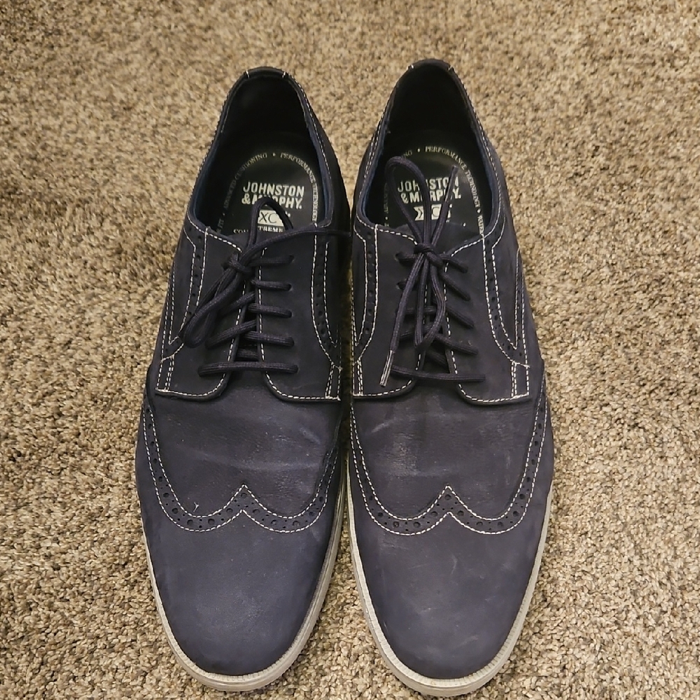 Johnston & Murphy Men's Dark Blue XC4 Oxfords, Size 12, Excellent Condition